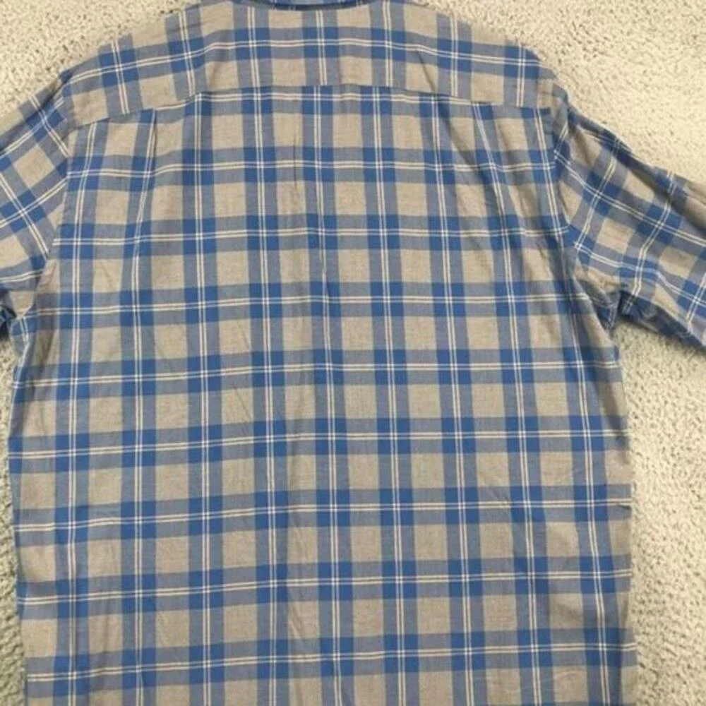 J Crew Shirt Adult Large Blue Grey Plaid Button Down Long Sleeve Casual Mens